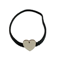 Handmade black braided cord with a vintage wooden heart pendant for DIY jewelry accessory - 56-58cm / Black Woven Rope Wooden Heart Pendant (AB01)