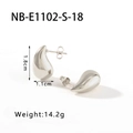 Polished silver hollow teardrop earrings in 1.8cm size made of durable titanium steel - 18mm / Solid / Steel