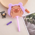 Purple cartoon capybara fan ballpoint pen made of plastic for student gift stationery - Cartoon Brown Bear Purple