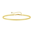 Elegant gold-plated flat snake chain bracelet with sparkling rhinestone pendant - Gold 9 (Snake Chain)