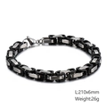 Men's stainless steel modular bracelet in silver and black finish, length 210mm x 6mm - Black and Silver Medium Style (KB106724-Z)