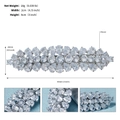 Détail de l'incrustation de zircons et du clip à ressort de 8 cm pour chignons - Argent (HS-J6733S)