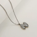 Polished silver balloon style letter N pendant necklace for women in stainless steel - Letter N / Silver