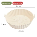 Large 8-inch cream silicone air fryer liner with wavy edges and heat-resistant material - L (8 Inch) / Off White