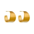 Ein Paar dicke vergoldete Titanstahl C-förmige Creolen mit metallischem Glanz - Dicke Halbrunde C-Form Ohrringe (E3651) / Gold (E3651)