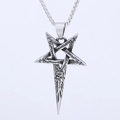 Vintage roestvrijstalen hanger met pentagram en oog van Horus inclusief ketting - Viking Pentagram Oog van Horus Stijl (E0205) / Alleen Hanger (Zonder Ketting)