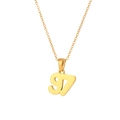 Classic 18K gold plated stainless steel necklace featuring a '97' year number pendant - Gold (97)