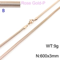 Elegant rose gold snake chain necklace for women, 3mm width and 600mm length - Rose Gold 3mm Width 600mm Length(KN203524-Z)