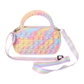 Borsa a mano a cuore arcobaleno in silicone con tracolla regolabile per bambini - Mimetico Rosa Con Tracolla