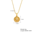 Collana in acciaio inossidabile placcato oro 18K con ciondolo a sole e zirconia su catena - N335 - Catena A Sfere Sole Stella