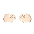 Minimalist sheep-shaped stud earrings in rose gold finish for a stylish animal design look - Rose Gold