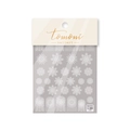 White 5D embossed snowflake nail art stickers with intricate floral relief textures - Misty Snowflake (to 289) / Single Sheet