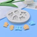 Weihnachts-Silikonform-Set mit Weihnachtsmann, Stiefeln und Handschuhen für DIY Kuchen - Weihnachten Fünf-Loch-Set (533)