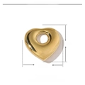 Pendentif coeur en acier inoxydable doré, dimensions 28mm x 27mm pour collier - VG473 Grand Cœur 3D Doré