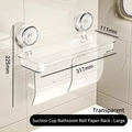 Großer drehbarer Saugnapf-Toilettenpapierhalter aus Acryl, Maße 317x111x225mm, Transparent - Groß / Transparent