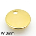 Colgante de disco redondo dorado de 8mm en acero inoxidable pulido para joyería artesanal - Oro 8mm (KLJ4819-Z)