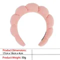 Pink sponge headbands with dimensions 17cm x 18cm x 4cm and 50g weight details - 23-watermelon Red Towel Headband