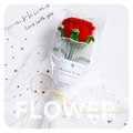 Handmade red crochet rose bouquet in elegant gift wrapping for Valentine gifts - Finished with Wrapping-Bright Red