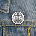 Mental Health Matters enamel pin with brain design on a blue denim jacket pocket - XZ4794-Black And White Half Brain