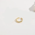 Adjustable golden open ring featuring a vibrant oval emerald green cubic zirconia stone - Small Zirconia (JZ0609-1)