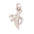 Silver banana pendant charm with micro-pave crystals for jewelry making and necklaces - Banana / White Gold