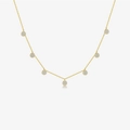 Elegante collana in argento S925 dorato con sette pendenti tondi in zircone luccicante - Placcato Oro 18K Bianco