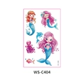Waterproof cartoon mermaid and sea animal tattoo stickers for kids, model WS-C404 - Mermaid (WS-C404)