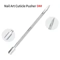 Dual-head stainless steel nail pusher 04# with non-slip handle for manicure care - Semi-round Spade Style (04#)