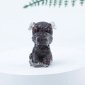 Mini Schnauzer figurine made of dark resin crystal stones for home decor - 35 Garnet