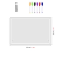 Detail of clear acrylic weekly planner with 6 colorful markers and silver metal standoffs - KT Board Packaging / TYU301 Standard Style