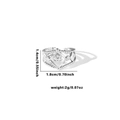 Silver devil eye titanium ring with cubic zirconia and adjustable band measurements - TYR0415 / Silver Evil Eye