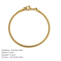 2.5mm gold minimalist stainless steel snake chain bracelet for men and women - 16.5cm / 2.5mm Gold