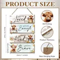 Rustic farmhouse Highland Cow wooden door sign with inspirational quotes and dimensions - Highland Cow 4-Panel Style