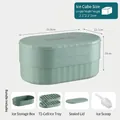 Morandi green silicone ice cube tray set with lid, 72-grid mold, storage bin and scoop - Green Hard Bottom 2 Layers 72 Grids with Storage Box and Scoop