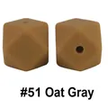Perle in silicone sfaccettate grigio avena da 17mm con foro centrale per massaggiagengive - Grigio Farina d'Avena