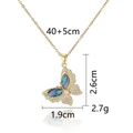 Detailed size specifications for the gold butterfly pendant necklace with shell inlay - Colorful Shell Butterfly Necklace Style 4
