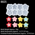 Star-shaped silicone cookie mold with 8 cavities for colorful dessert chocolate crafts - 1# Star (B825) / Clear