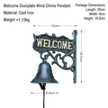 Antique bronze finish cast iron welcome bell with scrollwork for home garden decor - WELCOME Doorbell