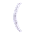 White curved banana hair clip with woven texture and plastic inner combs for women - 15cm Curved White