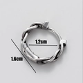 Detailed size view of silver twisted rope hoop earring with 1.2cm inner diameter - Twisted Rope Style (S91)