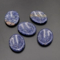 Five oval blue natural crystal massage stones with polished texture for face scraping - Blue Veins (single)