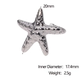 Dettagli anello stella marina argento con larghezza 20mm e diametro interno 17,4mm su bianco - Argento