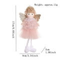 Pink gauze angel Christmas tree hanging ornament with golden wings and crown, 17cm size - Crown Ponytail Angel Girl / Pink