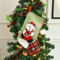 Cute cartoon Christmas snowman decoration gift bag and candy stocking pendant - Christmas Bear Sock