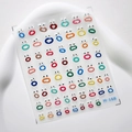 3D jelly funny face nail art sticker sheet M-168 with colorful embossed monster eyes - Fun Jelly Expressions (M168)
