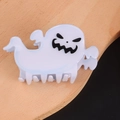 Ghost shaped hair claw clip in white finish for Halloween festive hair styling - White Ghost (Tongue Out)
