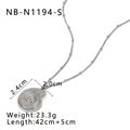 Silver stainless steel conch shell necklace with pearl and zirconia on white background - Silver Nautilus Necklace(NB-N1194-S)