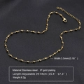 Collar de cadena de bolas minimalista de acero inoxidable dorado para mujer de 3,5 mm - Cuentas redondas