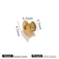 Golden stainless steel pin back butterfly clasp jewelry finding in 6.5x9.5mm size - Push Button Back / Gold