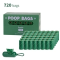 Bolsas biodegradables ecológicas para excrementos de perro 720 pcs con dispensador y rollos - 48 Rollos + Dispensador en Caja / Estrella Verde